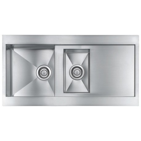 CM REVERS 100x52 ÉVIER 1,5 CUVES ACIER INOXYDABLE BROSSÉ