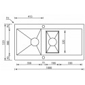 LAVELLO CM REVERS 100X52 1,5 VASCHE ACCIAIO INOX SATINATO