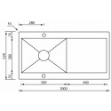 LAVELLO CM REVERS 100X52 1 VASCA ACCIAIO INOX SATINATO