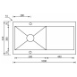 LAVELLO CM REVERS 100X52 1 VASCA ACCIAIO INOX SATINATO