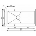 CM REVERS 86x52 FREGADERO DE UN SENO ACERO INOX AISI304