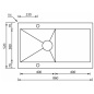 LAVELLO CM REVERS 86X52 1 VASCA ACCIAIO INOX SATINATO