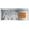 LAVELLO CM CLARK 116X50 2 VASCHE ACCIAIO INOX SATINATO