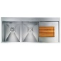 CM CLARK 116X50 KITCHEN SINK 2 BOWLS BRUSHED STAINLESS STEEL - MADE IN ITALY
