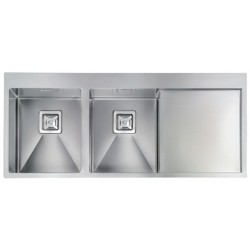 LAVELLO CM BATIK 116X50 2 VASCHE ACCIAIO INOX SATINATO