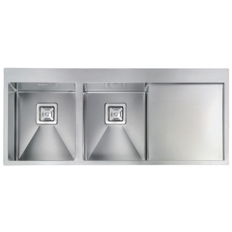 LAVELLO CM BATIK 116X50 2 VASCHE ACCIAIO INOX SATINATO