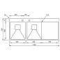LAVELLO CM BATIK 116X50 2 VASCHE ACCIAIO INOX SATINATO