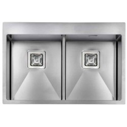 LAVELLO CM BATIK 77X50 2 VASCHE ACCIAIO INOX SATINATO