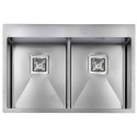LAVELLO CM BATIK 77X50 2 VASCHE ACCIAIO INOX SATINATO