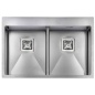 CM BATIK 77X50 KITCHEN SINK 2 BOWLS BRUSHED STAINLESS STEEL - MADE IN ITALY CM BATIK 77X50 KITCHEN SINK 2 BOWLS BRUSHED STAINLESS STEEL - MADE IN ITALY