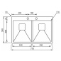 LAVELLO CM BATIK 77X50 2 VASCHE ACCIAIO INOX SATINATO