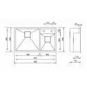 LAVELLO CM ARIEL 86X50 1,5 VASCHE ACCIAIO INOX SATINATO