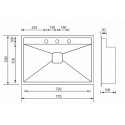 CM ARIEL 77x50 ÉVIER 1 CUVE ACIER INOXYDABLE BROSSÉ