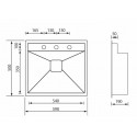 LAVELLO CM ARIEL 59X50 1 VASCA ACCIAIO INOX SATINATO