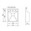 CM ARIEL 45x50 FREGADERO DE UN SENO ACERO INOX AISI304