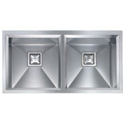 LAVELLO CM GLAMOUR 87,5X45 2 VASCHE ACCIAIO INOX SATINATO