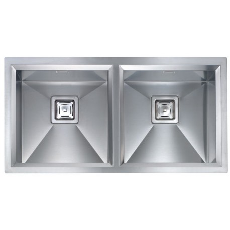 LAVELLO CM GLAMOUR 87,5X45 2 VASCHE ACCIAIO INOX SATINATO