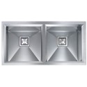 LAVELLO CM GLAMOUR 87,5X45 2 VASCHE ACCIAIO INOX SATINATO