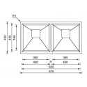 LAVELLO CM GLAMOUR 87,5X45 2 VASCHE ACCIAIO INOX SATINATO