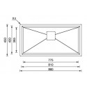 CM GLAMOUR 86x45 FREGADERO DE UN SENO ACERO INOX AISI304