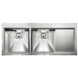 LAVELLO CM GLAMOUR MIX 116X50 2V 2 VASCHE ACCIAIO INOX SATINATO