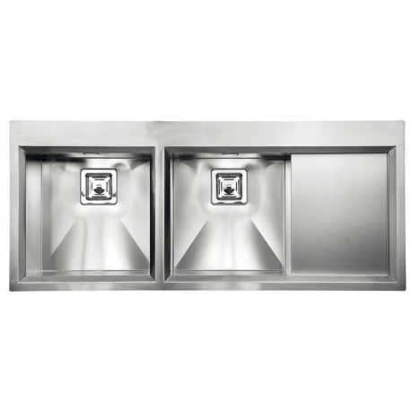 LAVELLO CM GLAMOUR MIX 116X50 2V 2 VASCHE ACCIAIO INOX SATINATO