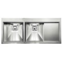 LAVELLO CM GLAMOUR MIX 116X50 2V 2 VASCHE ACCIAIO INOX SATINATO