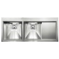 LAVELLO CM GLAMOUR MIX 116X50 2V 2 VASCHE ACCIAIO INOX SATINATO