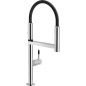 NOBILI MOVE SINGLE LEVER SINK MIXER KITCHEN TAP CHROME PLATED AND BLACK RUBBER