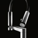 NOBILI MOVE SINGLE LEVER SINK MIXER KITCHEN TAP CHROME PLATED AND BLACK RUBBER