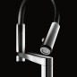 NOBILI MOVE SINGLE LEVER SINK MIXER KITCHEN TAP BRUSHED INOX AND BLACK RUBBER