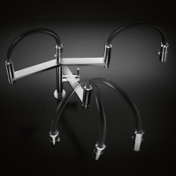 NOBILI MOVE SINGLE LEVER SINK MIXER KITCHEN TAP BRUSHED CHROME AND BLACK RUBBER