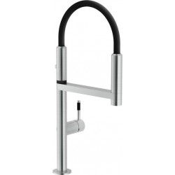 NOBILI MOVE  ROBINET MITIGEUR MONOCOMMANDE AVEC DOUCHETTE EXTRACTIBLE ACIER BROSS­­È ET CAUTCHOUC NOIR