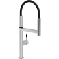 NOBILI MOVE SINGLE LEVER SINK MIXER KITCHEN TAP BRUSHED INOX AND BLACK RUBBER