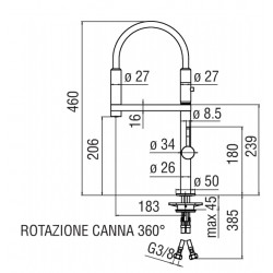 NOBILI MOVE  ROBINET MITIGEUR MONOCOMMANDE AVEC DOUCHETTE EXTRACTIBLE ACIER BROSS­­È ET CAUTCHOUC NOIR