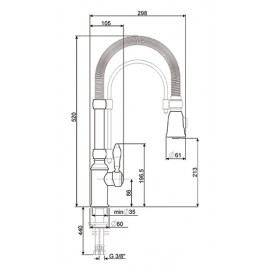 SMEG MIDR7RA-2 EINHAND SPÜLTISCHMISCHER MIT VERSTELLBARER BRAUSE KUPFER