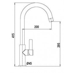 SCHOCK NEW AQUAARCO GRIFO MONOCOMANDO PARA FREGADERO CAÑO ALTO NEGRO PURO