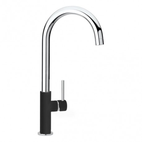 SCHOCK AQUADROP ROBINET MITIGEUR MONOCOMMANDE CHROME ET NOIR PUR