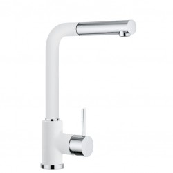 SCHOCK AQUAVIVA ROBINET MITIGEUR MONOCOMMANDE AVEC DOUCHETTE EXTRACTIBLE CHROME ET PUR BLANC