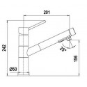 SCHOCK NEW AQUAFLEX GRIFO MONOCOMANDO PARA FREGADERO CAÑO HORIZONTAL EXTRAÍBLE CROMADO