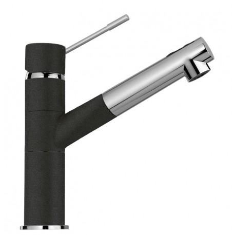 SCHOCK NEW AQUAFLEX GRIFO MONOCOMANDO PARA FREGADERO CAÑO HORIZONTAL EXTRAÍBLE CROMO Y ANTRACITA