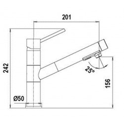 SCHOCK NEW AQUAFLEX GRIFO MONOCOMANDO PARA FREGADERO CAÑO HORIZONTAL EXTRAÍBLE CROMO Y ANTRACITA