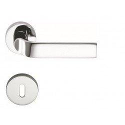 COLOMBO DESIGN DOOR HANDLES PAIR META SERIES ON ROSE MADE IN ITALY