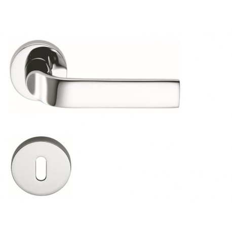 COLOMBO DESIGN DOOR HANDLES PAIR META SERIES ON ROSE MADE IN ITALY