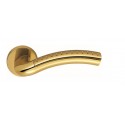 COLOMBO DESIGN DOOR HANDLES PAIR MILLA LC41 SERIES ON ROSE MADE IN ITALY