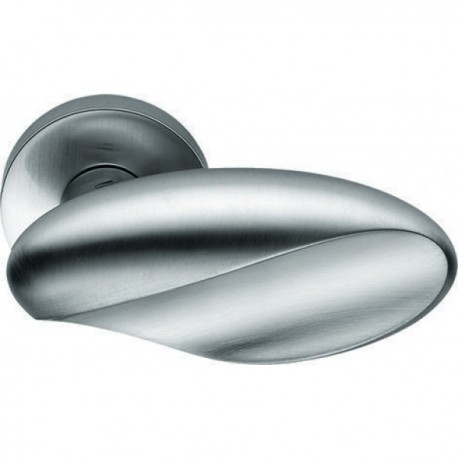 COLOMBO DESIGN DOOR HANDLES PAIR MOON SERIES ON ROSE MADE IN ITALY