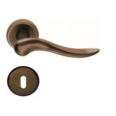 COLOMBO DESIGN DOOR HANDLES PAIR PETER SERIES ON ROSE MADE IN ITALY