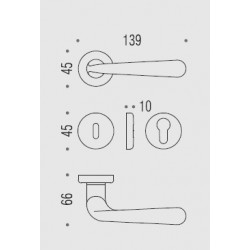 COLOMBO DESIGN DOOR HANDLES PAIR ROBODUE SERIES ON ROSE MADE IN ITALY