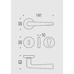 COLOMBO DESIGN DOOR HANDLES PAIR ROBOTRE SERIES ON ROSE MADE IN ITALY