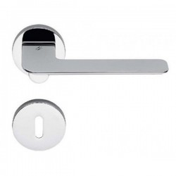 COLOMBO DESIGN DOOR HANDLES PAIR SLIM SERIES ON ROSE MADE IN ITALY